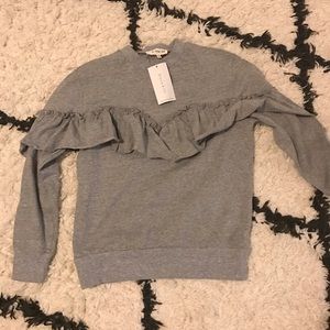 Ruffled, light weight, long sleeve shirt