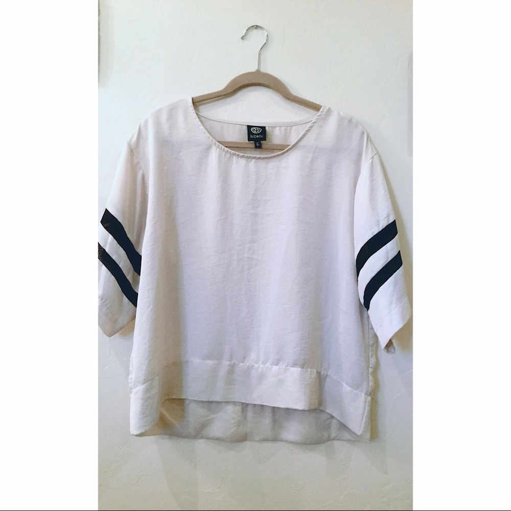 Satin Top with Jersey Detail