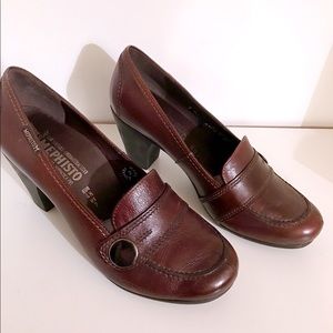 Mephisto Cognac Brown Leather Heels