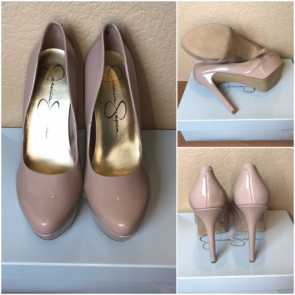 NIB Nude Patent Jessica Simpson Heels JS-WALEO 7