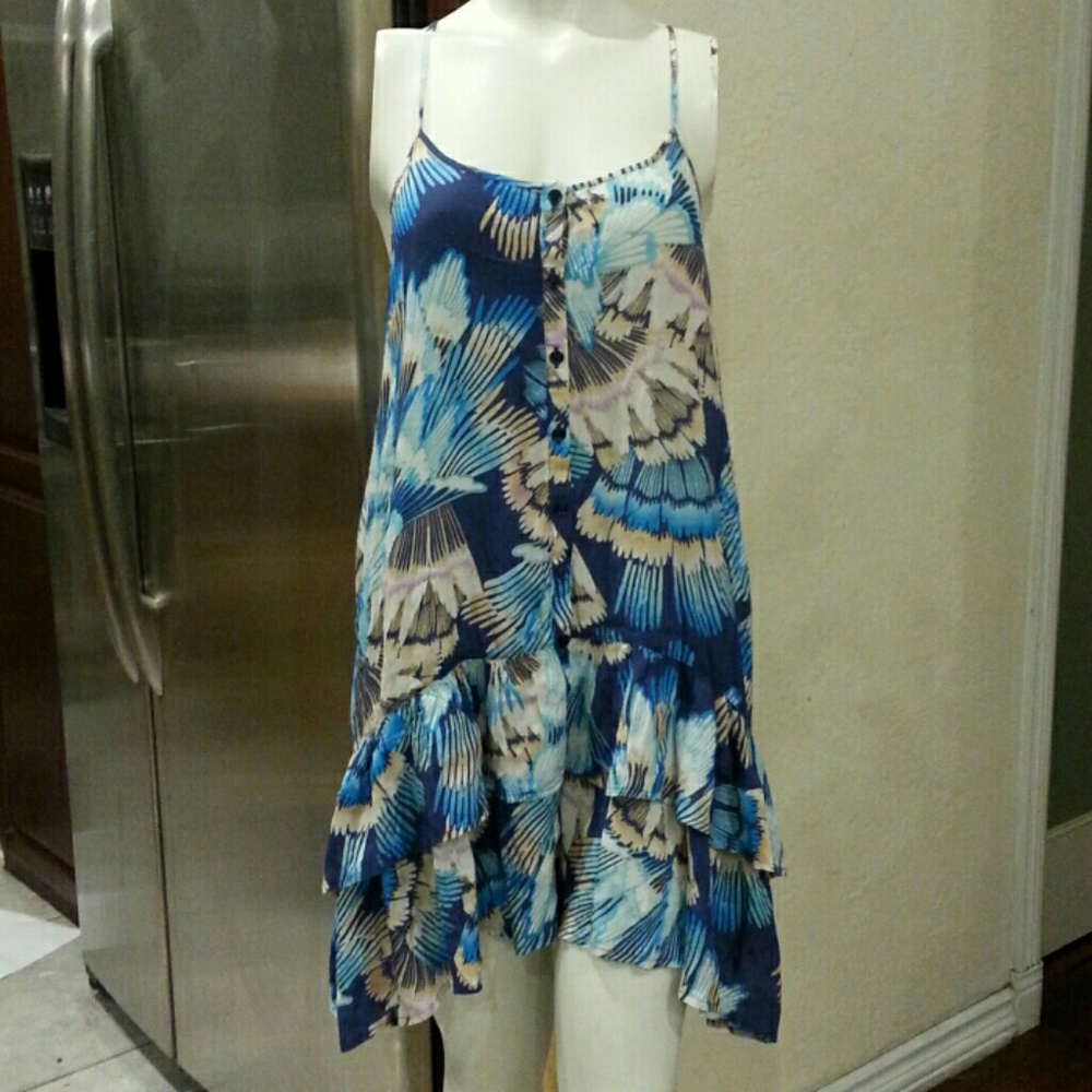 Free People racerback ruffle tank dress. NWOT