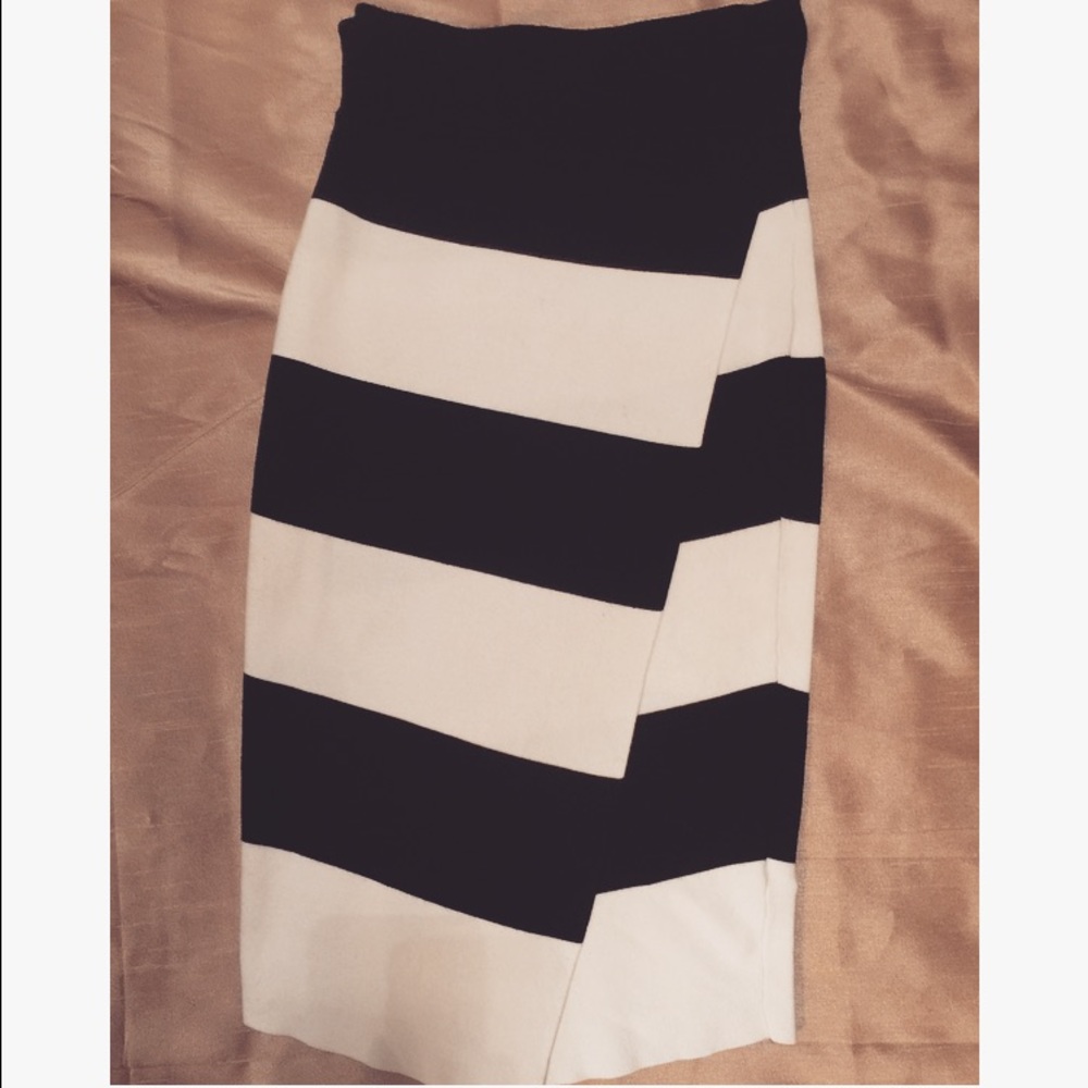 Venus Striped Asymmetrical Skirt