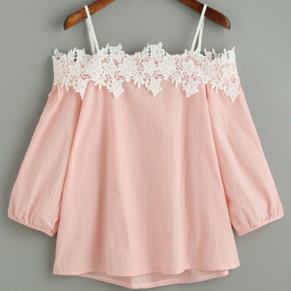 Pink Cold Shoulder Blouse