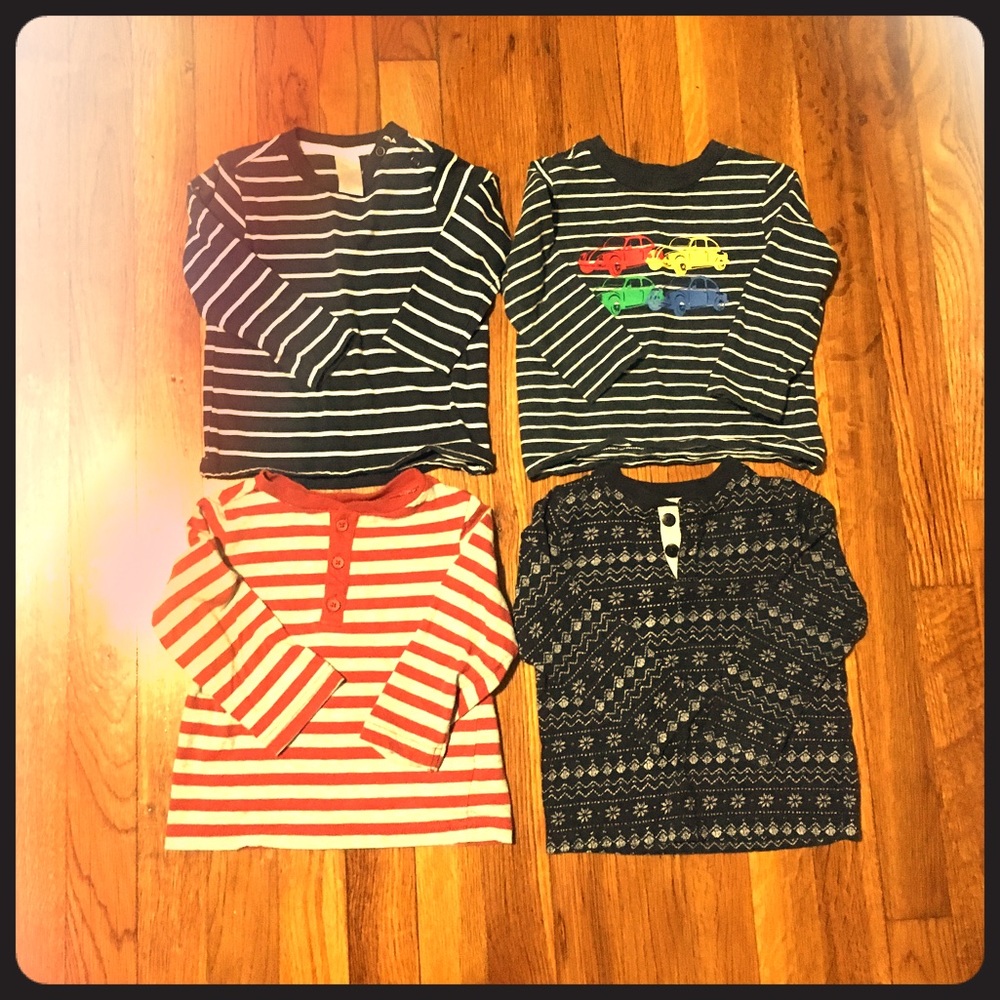 Gently Used Set of Long Sleeve Shirts 12-18M