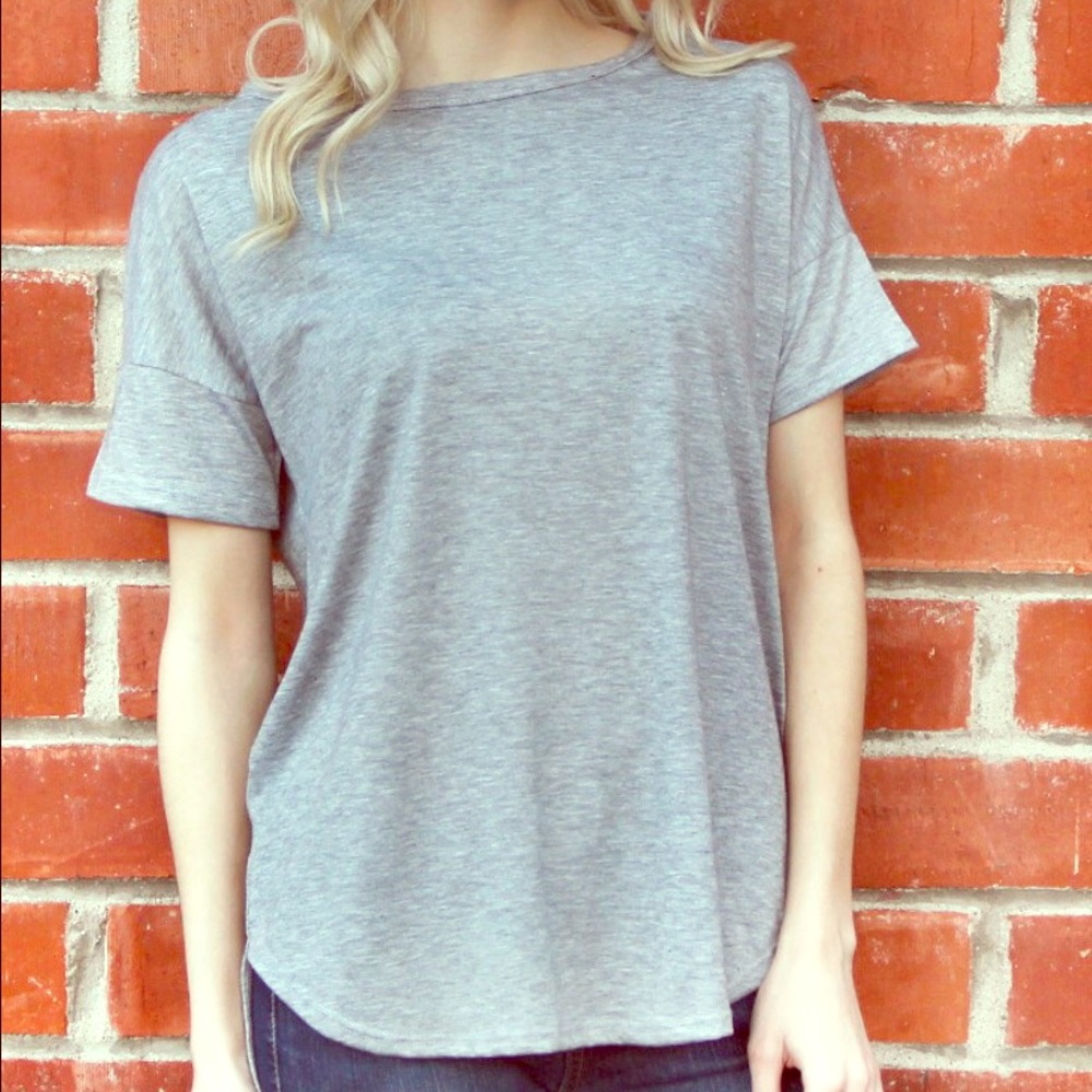 Gray High Low Tee