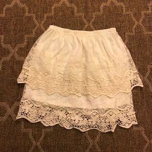 Cream, lacey skirt