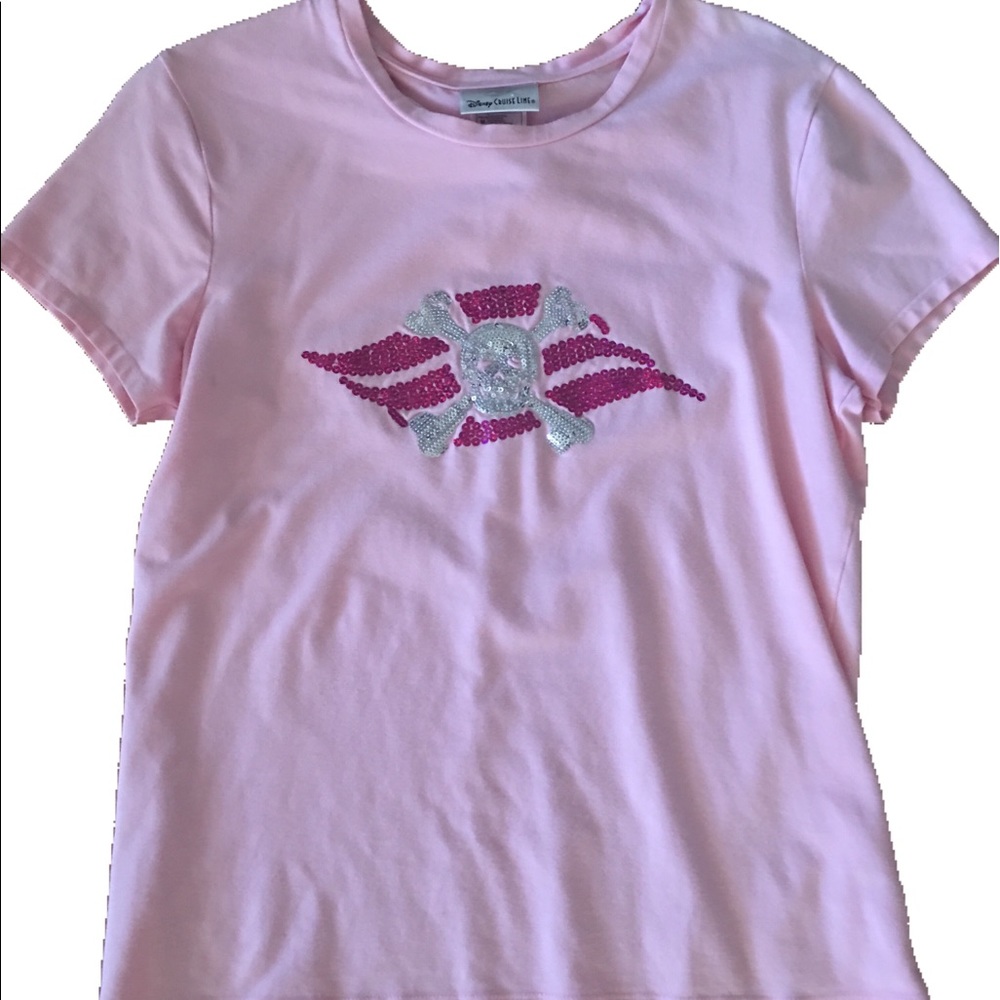 Disney Cruise Pink Sequin Pirate Shirt Medium