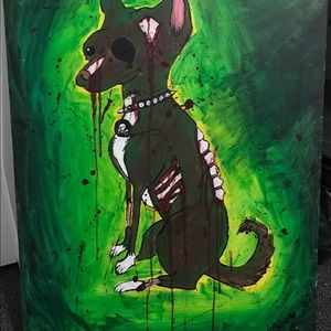 Zombie chihuahua painting