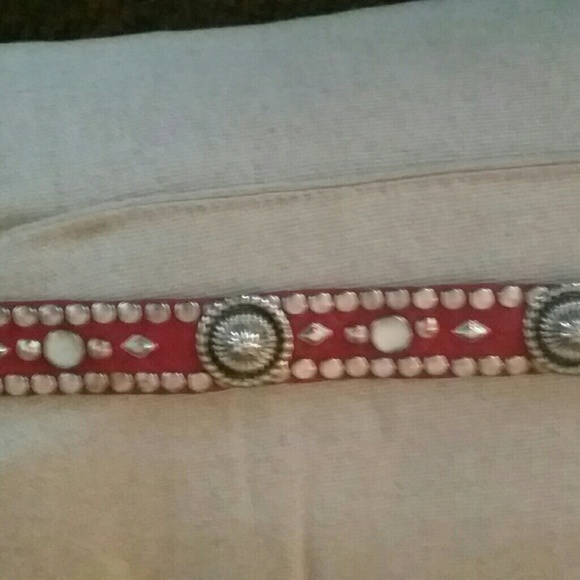 Vintage leather and silver belt