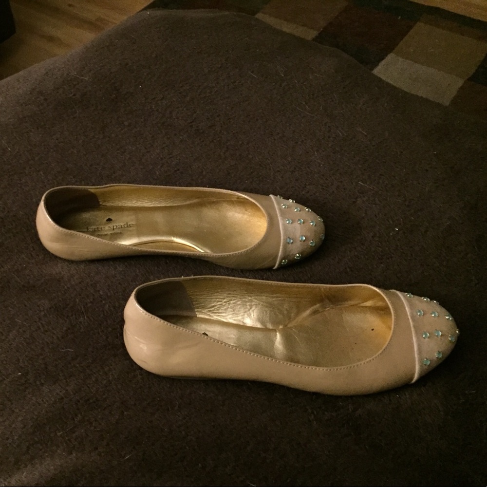 Kate Spade flats with turquoise gems. Size 7 1/2