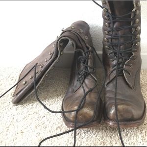 Vintage Leather lace-up Boots