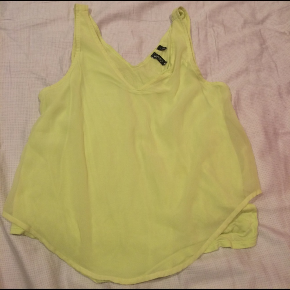 Neon Yellow Flowy Tank Top S