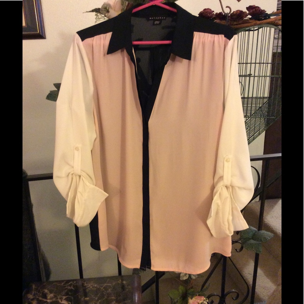 Button Down Block Blouse - image 1