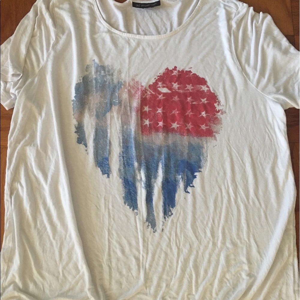 XL INC American flag Heart T shirt