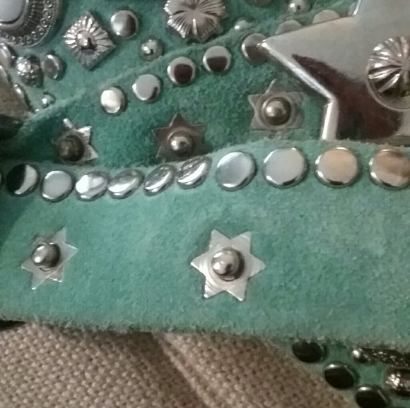 Vintage 1980\'s Leather studded belt main image 4