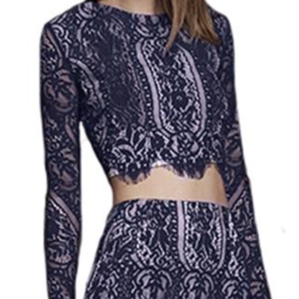 StyleStalker Vivid crop top in navy, size S