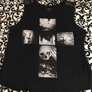 Black top with cross and skull