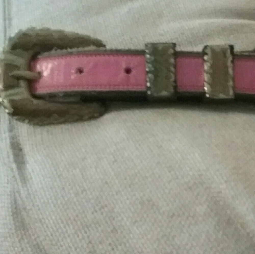 Vintage cowboy style belt in taupe/pink