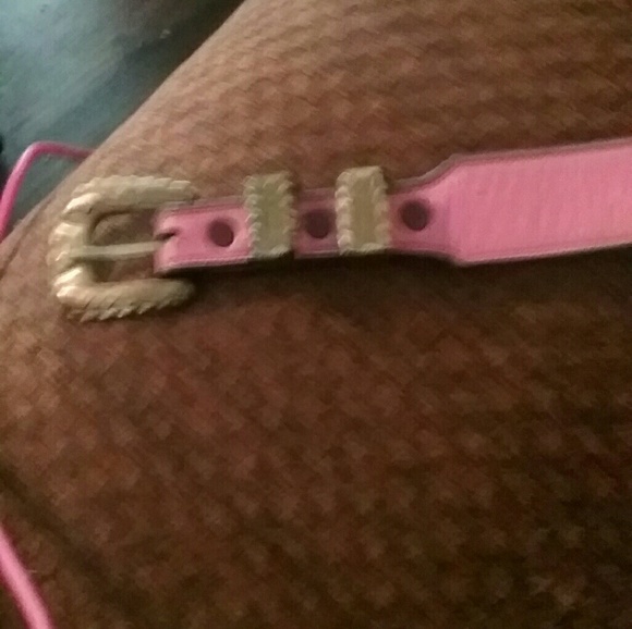 Vintage cowboy style belt in taupe/pink