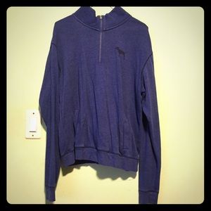 PINK VS Quarter Zip-Up: Blue, Size Medium
