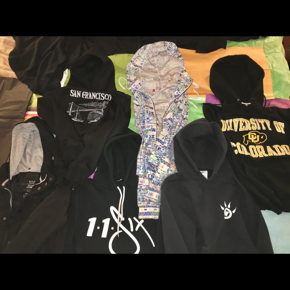 Sweatshirts and coats Lot all w/ hoodies, 6x Lot!