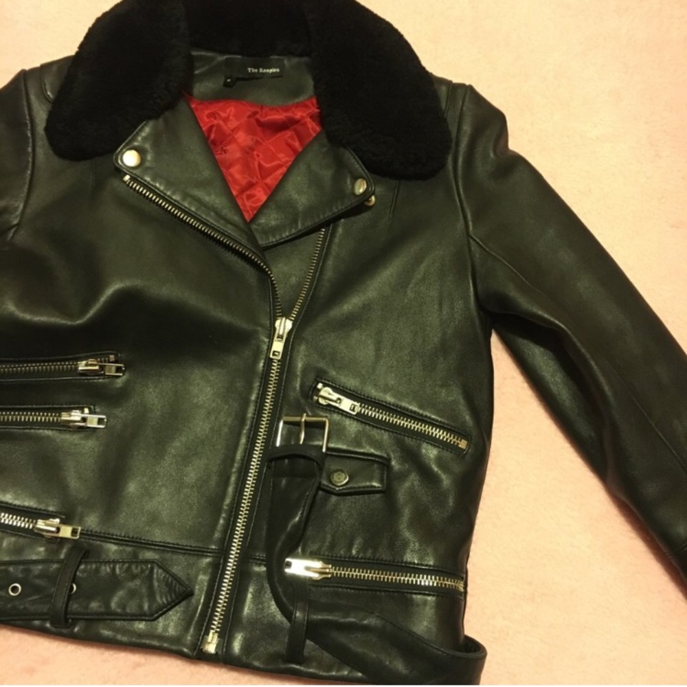The Kooples Black Leather Moto Jacket