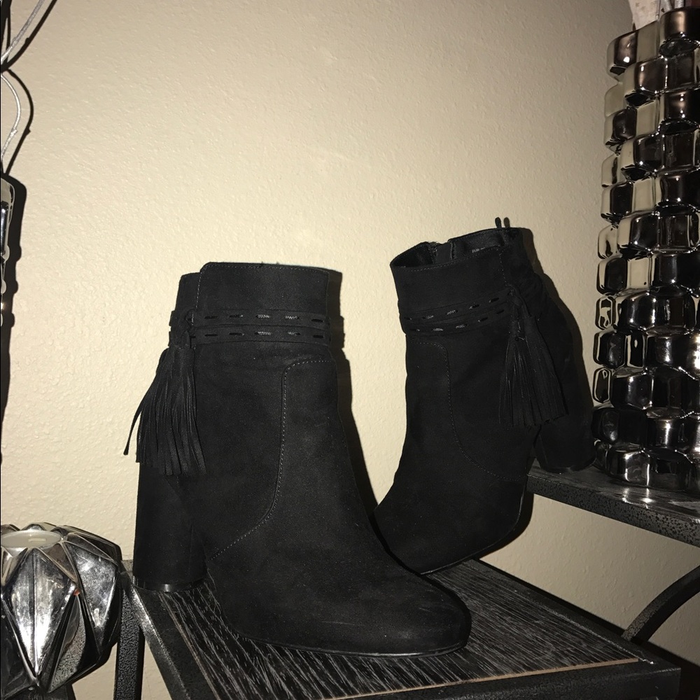 Tassel Me Up, Suede Ankle Booties