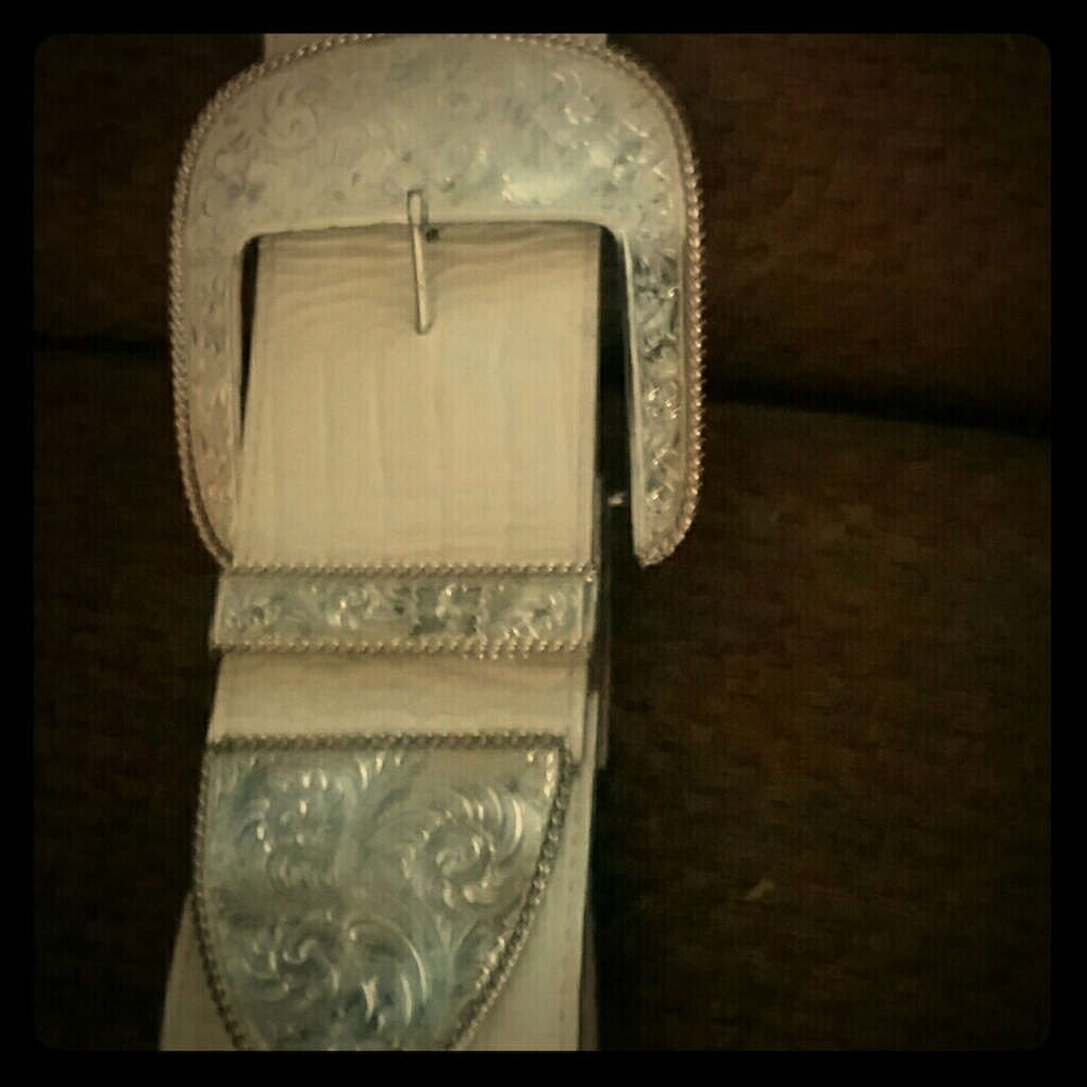 Vintage Silver and leather belt