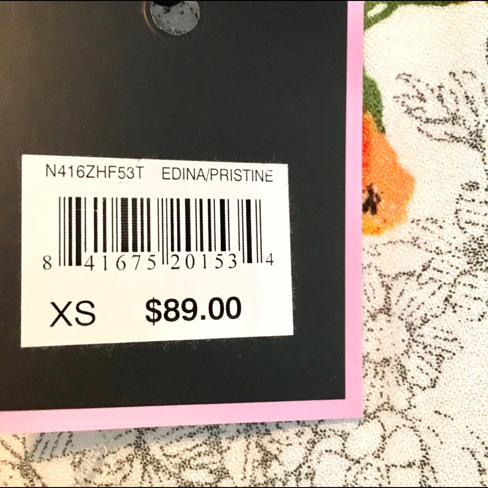 NWT Nanette Lepore White Floral print blouse XS - Picture 6 of 7