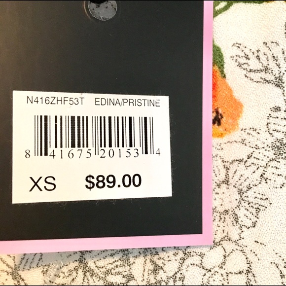 NWT Nanette Lepore White Floral print blouse XS - Picture 6 of 7