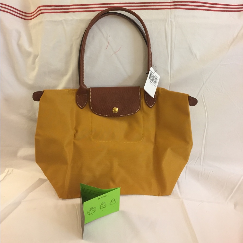 Longchamp Le Pliage Med Shoulder Tote NWT, Nutmeg