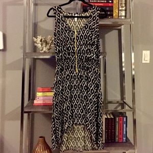 Xhilaration Black & White Asymmetrical Dress