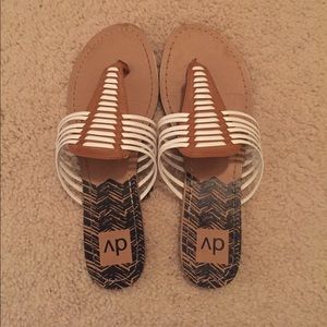 Cute white boho slip on sandals