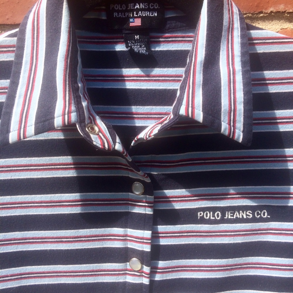 Vintage Polo Ralph Lauren Stretchy Striped Shirt - Picture 3 of 8