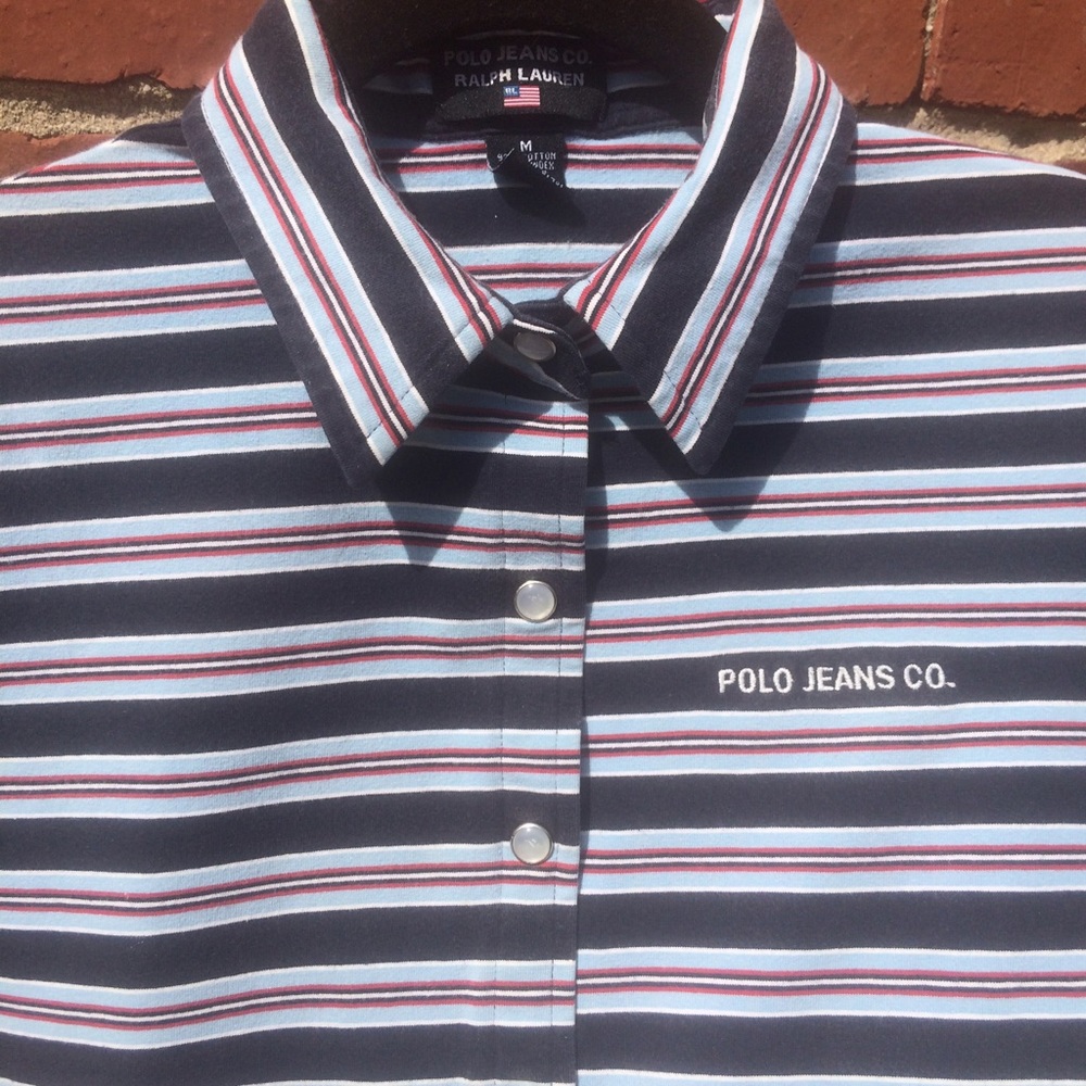 Vintage Polo Ralph Lauren Stretchy Striped Shirt - Picture 2 of 8