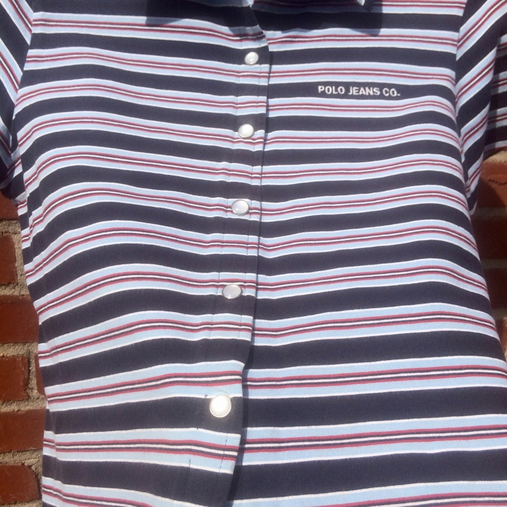 Vintage Polo Ralph Lauren Stretchy Striped Shirt - Picture 6 of 8