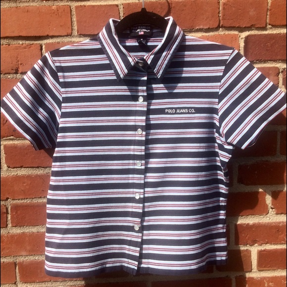 Vintage Polo Ralph Lauren Stretchy Striped Shirt - Picture 1 of 8