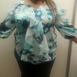 Spring Top multi shades of blue