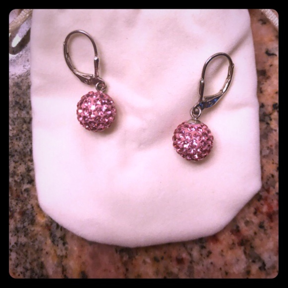 Swarovski pink crystal earrings