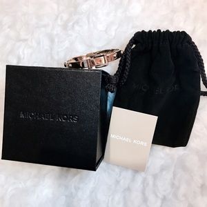 Michael Kors Studded Gold Lock Bracelet Bangle