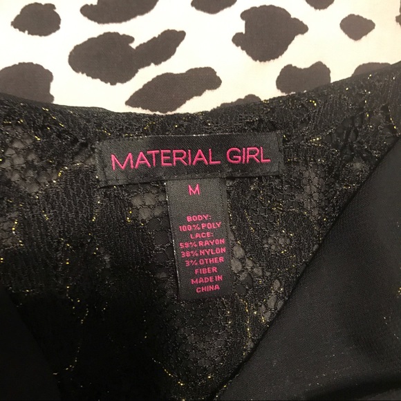 Black and gold lacy material girl top - Picture 3 of 3