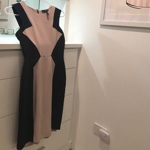 BCBGMaxAzria black & tan/cream dress. Worn 2x