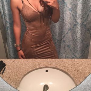 Brown suede dress