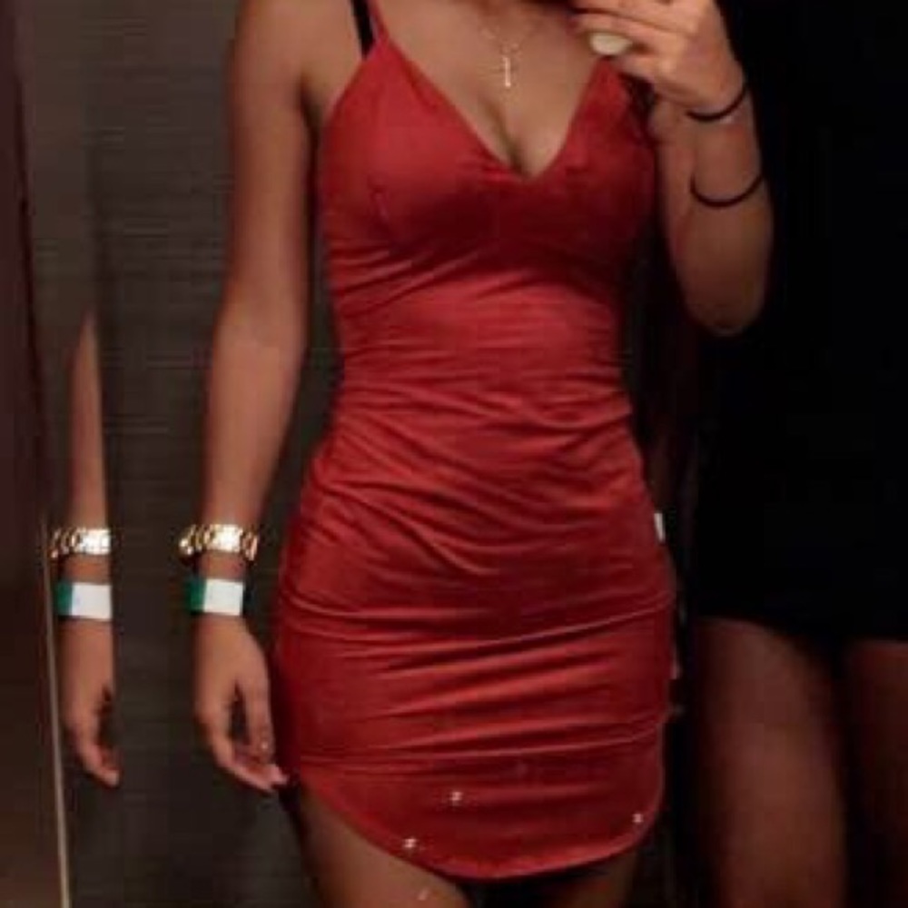Orange red brick dress