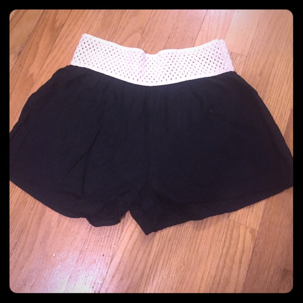 Black and cream shorts