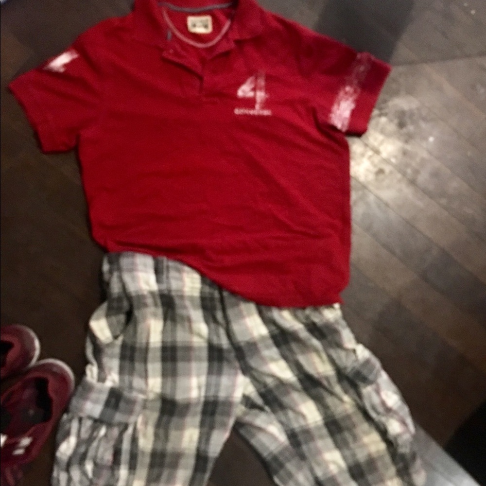 CONVERSE red & white ⚽️ Soccer Jersey /Polo MENS L - Picture 1 of 7