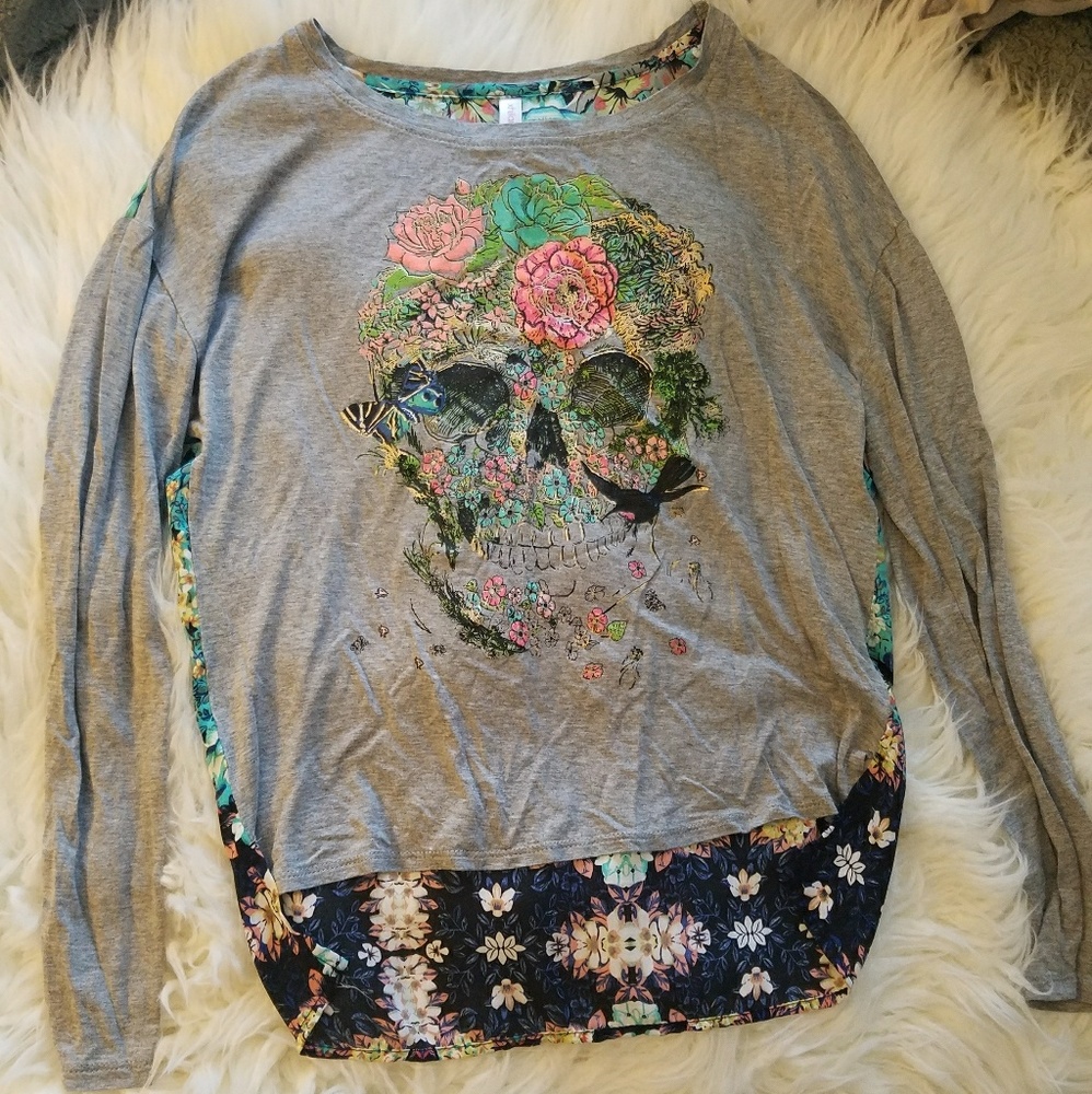 Floral skull long sleeve