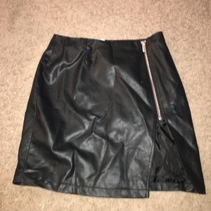 Black leather skirt