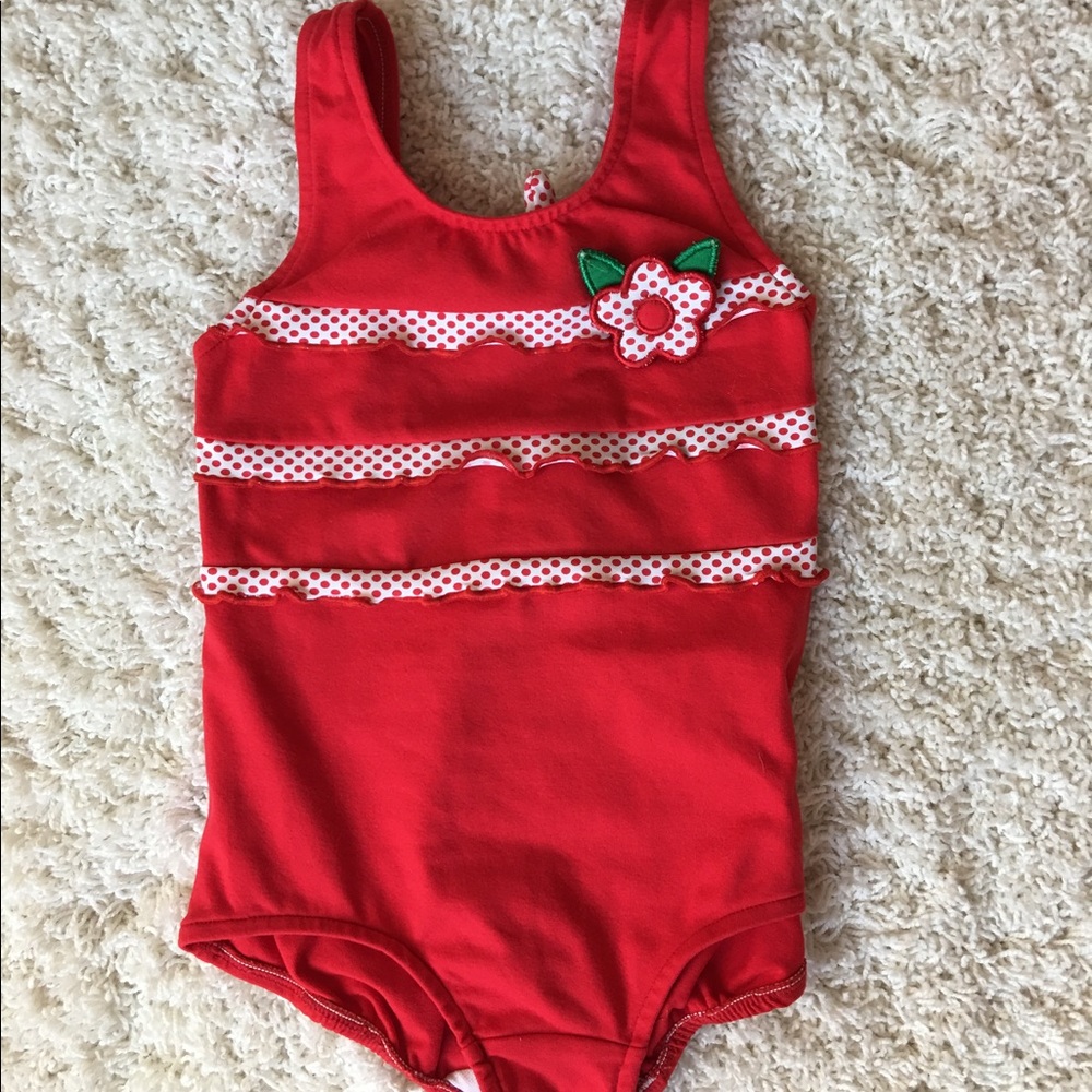 2T - Florence Eiseman - Red onepiece w/ flowers