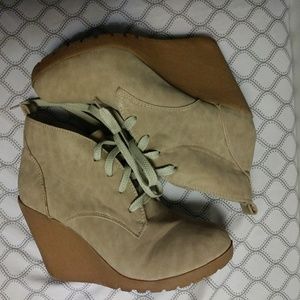 Suede platform wedges